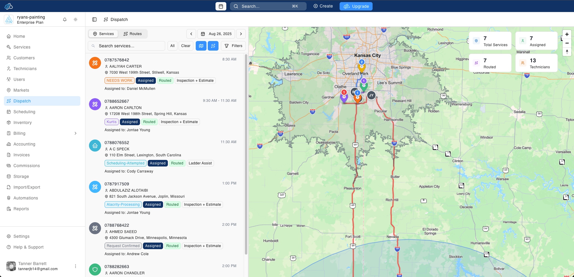 Cloudflow Dashboard - Field Service Management Platform